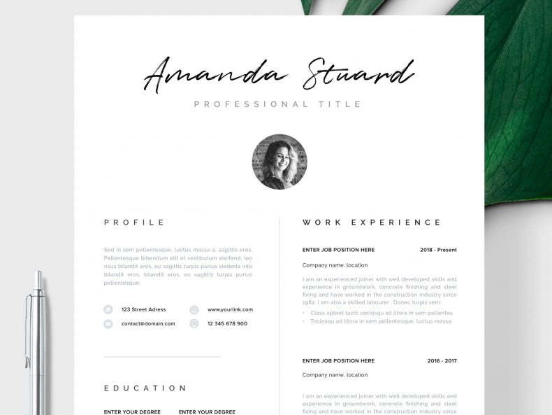 Minimalist Cv Templates Resume Angels 1900