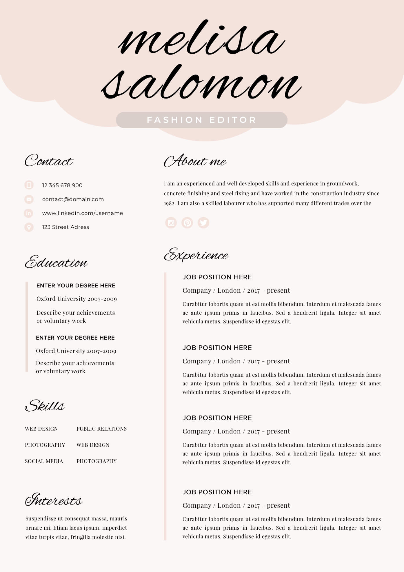 Free Sorority Resume Template Download FREE PRINTABLE TEMPLATES